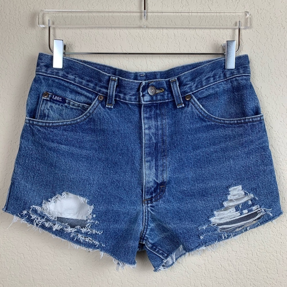 LEE High Rise Upcycled Cutoff Distressed Shorts S